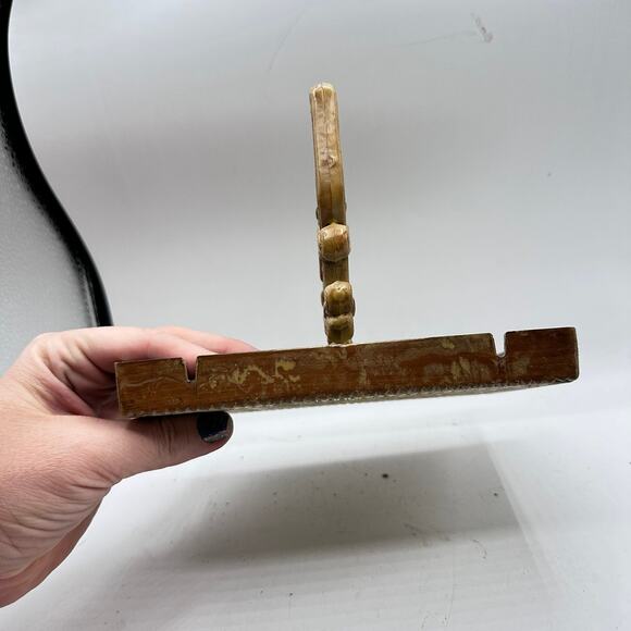 X2 Vintage Homco Syroco Basket Weave Wall Shelf USA 5”x7” 1970s boho - Picture 5 of 12